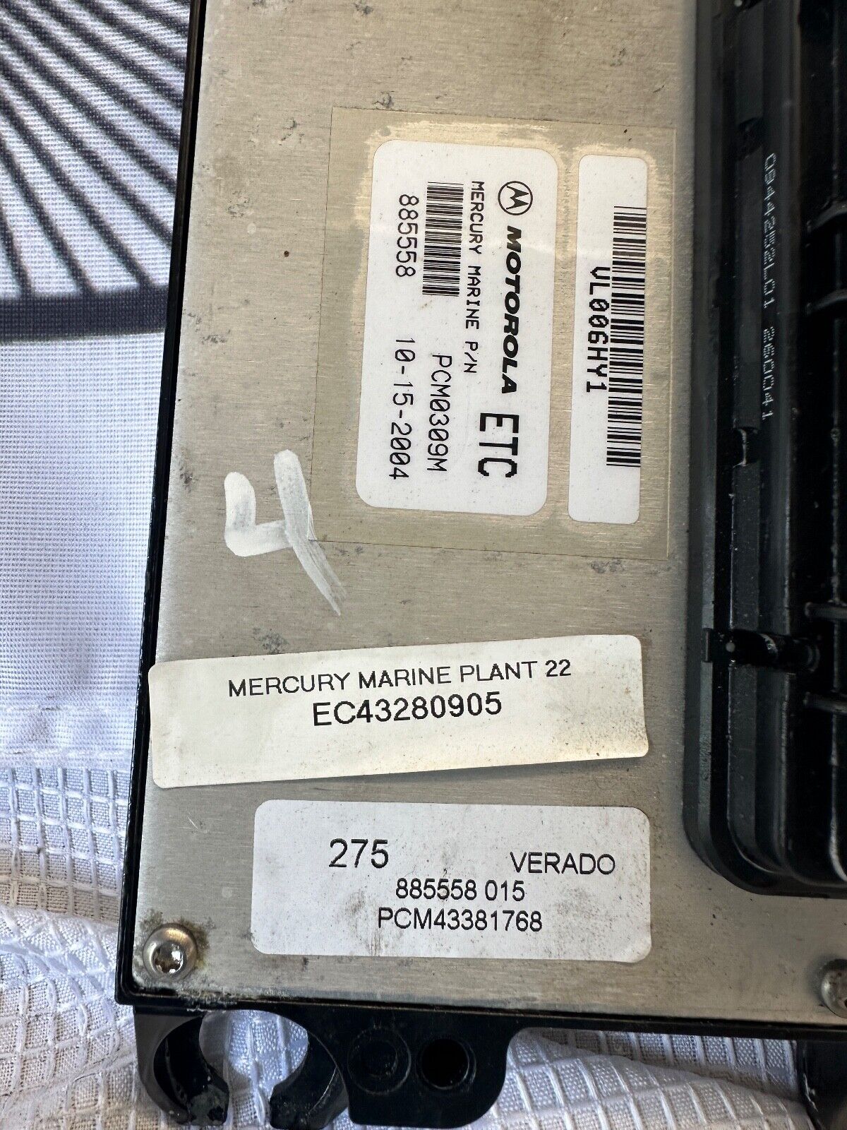 2004 Mercury Verado 275 PCM Computer ECU PCM 885558 Control Unit PCM0309 - Fishhawk MarineeBay Motors:Parts & Accessories:Boat Parts:Outboard Engines & Components:Electrical Systems