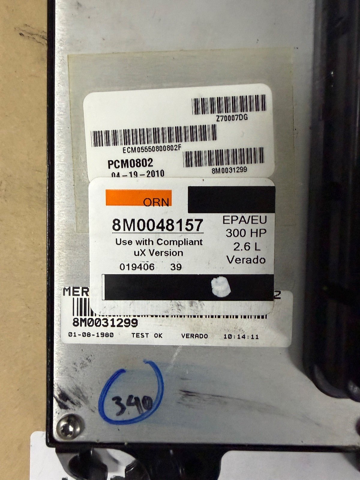2010 Mercury Verado FLASHED 340 HP Outboard Computer PCM0802 ECU 8M0071570 PCM - Fishhawk MarineeBay Motors:Parts & Accessories:Boat Parts:Outboard Engines & Components:Electrical Systems