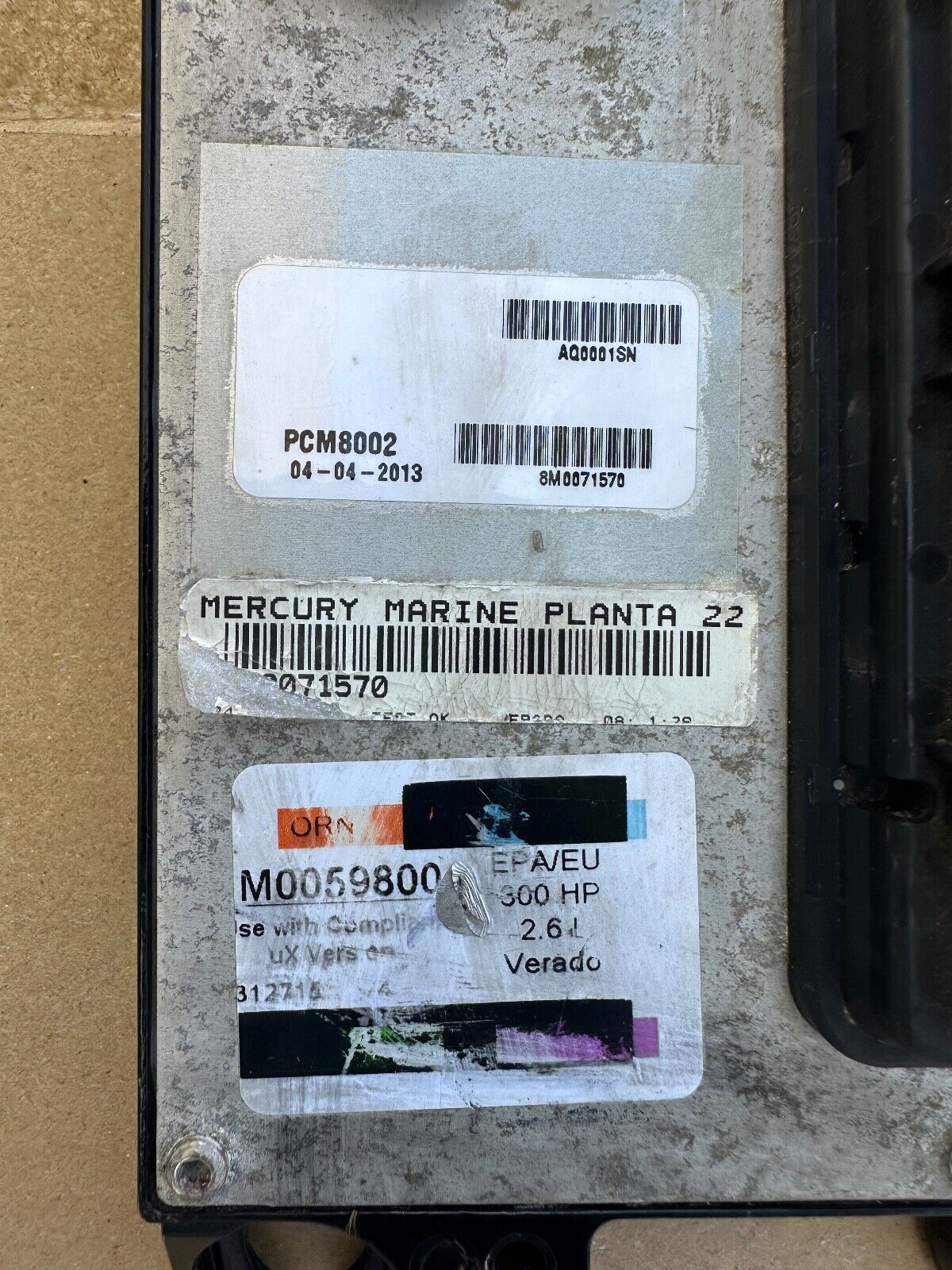 2013 Mercury Verado 300 Hp 2.6L Verado PCM PCM8002 8M0059800 8M0071570 ECU - Fishhawk MarineeBay Motors:Parts & Accessories:Boat Parts:Outboard Engines & Components:Other