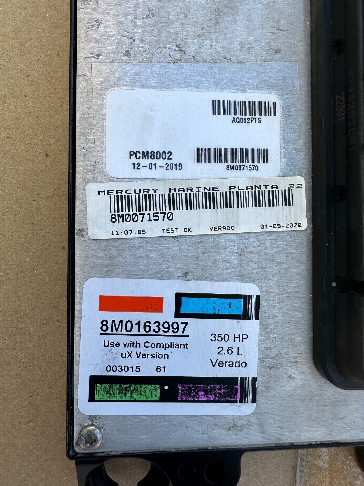 2015 Mercury Verado 300 Hp 2.6L Verado PCM PCM8002 8M0103876 8M0071570 ECU - Fishhawk MarineeBay Motors:Parts & Accessories:Boat Parts:Outboard Engines & Components:Other