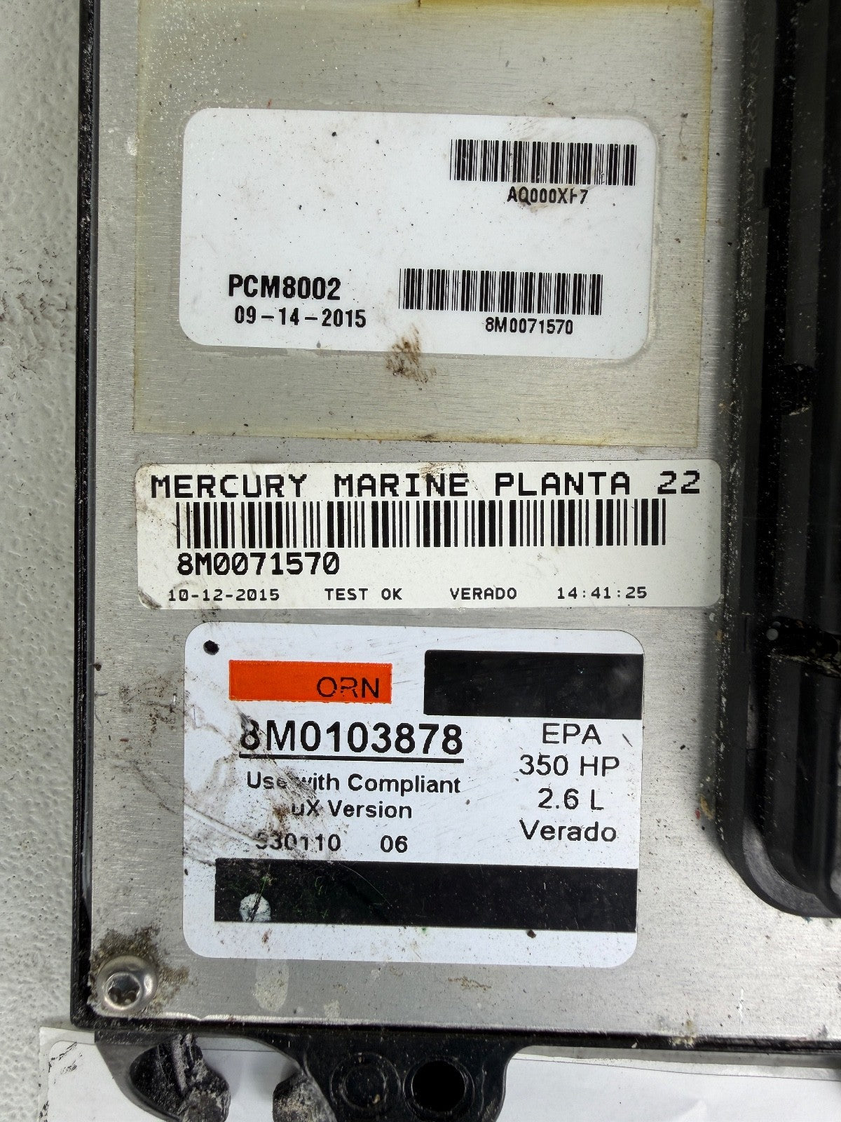 2015 Mercury Verado 350 HP Outboard Computer PCM8002 ECU 8M0103878 8M0071570 PCM - Fishhawk MarineeBay Motors:Parts & Accessories:Boat Parts:Outboard Engines & Components:Electrical Systems