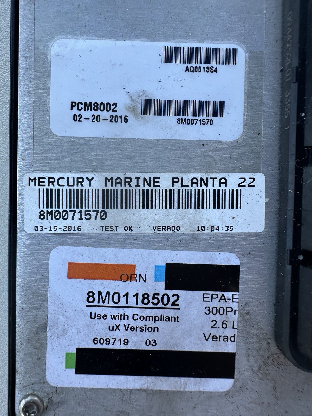 2016 Mercury Verado 300 HP Outboard Computer PCM8002 ECU 8M0118502 8M0071570 PCM - Fishhawk MarineeBay Motors:Parts & Accessories:Boat Parts:Outboard Engines & Components:Electrical Systems