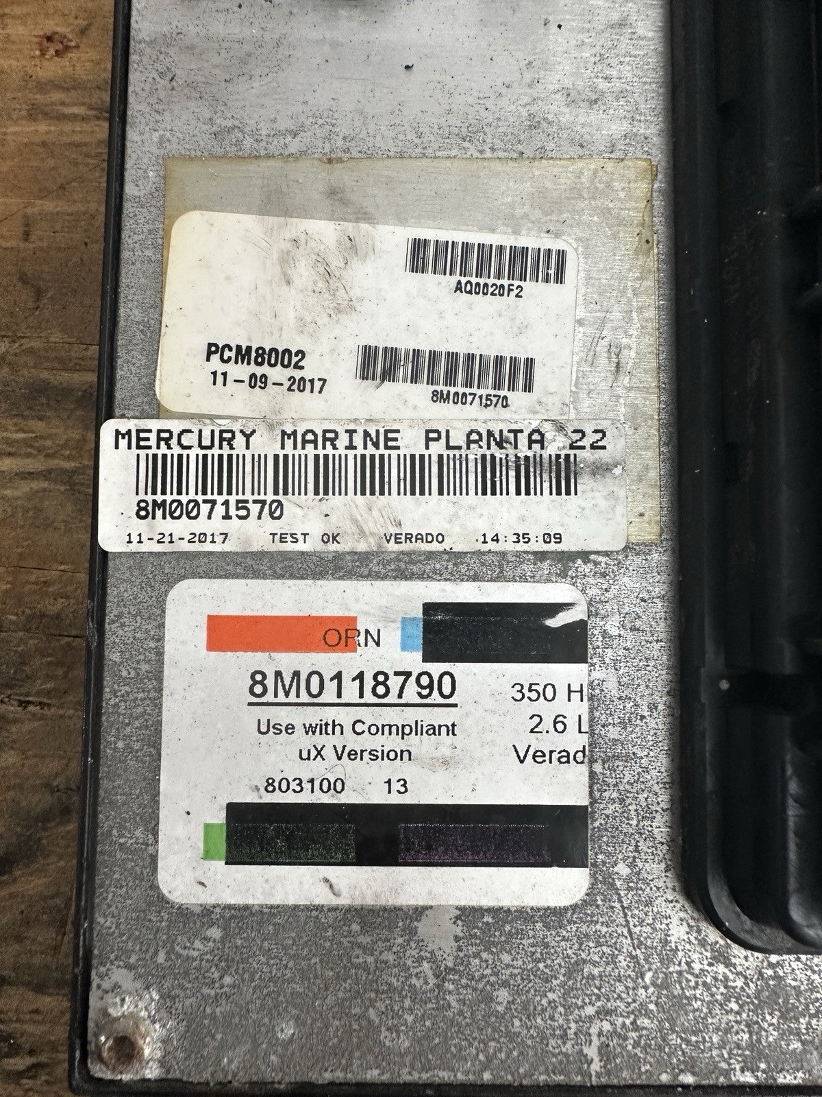 2017 Mercury Verado 350 HP Outboard Computer PCM8002 ECU 8M0118790 8M0071570 PCM - Fishhawk MarineeBay Motors:Parts & Accessories:Boat Parts:Outboard Engines & Components:Electrical Systems