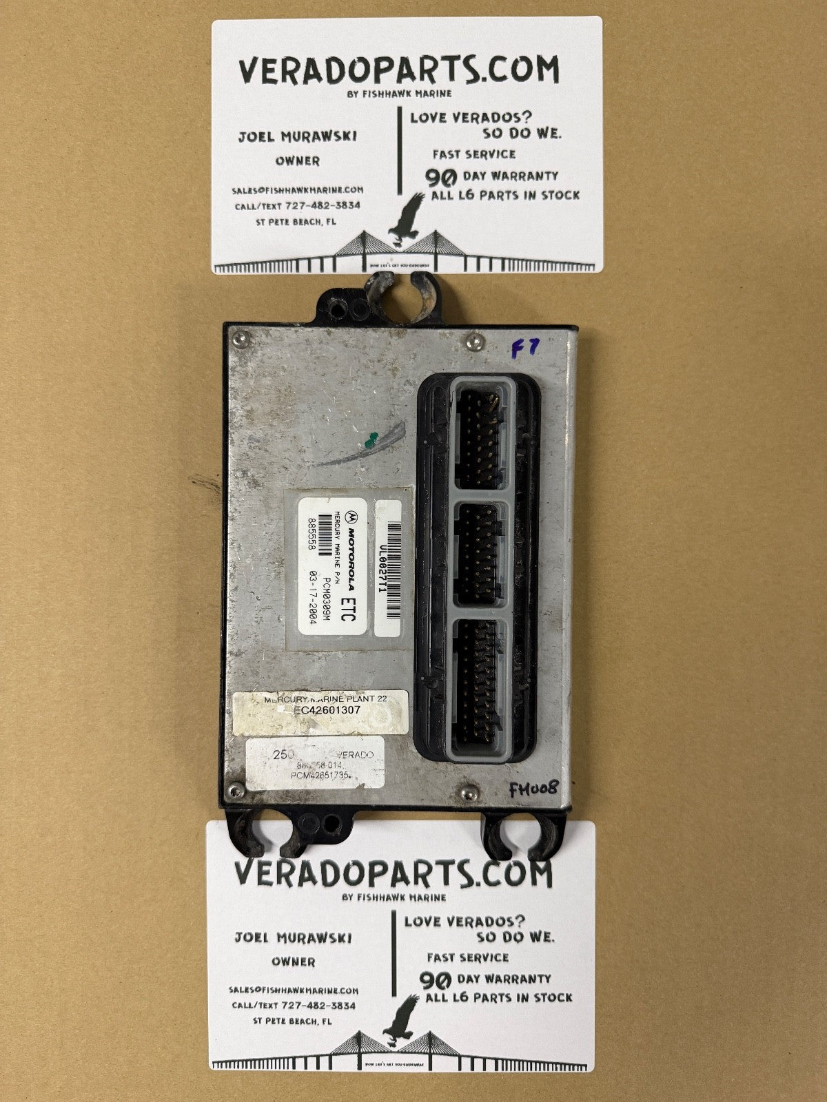 2004 Mercury Verado 250 PCM Computer ECU PCM 885558 Control Unit PCM0309 - Fishhawk MarineeBay Motors:Parts & Accessories:Boat Parts:Outboard Engines & Components:Electrical Systems