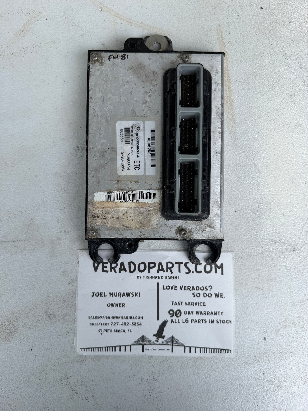 2004 Mercury Verado 250 PCM Computer ECU PCM 885558 Control Unit PCM0309 - Fishhawk MarineeBay Motors:Parts & Accessories:Boat Parts:Outboard Engines & Components:Electrical Systems