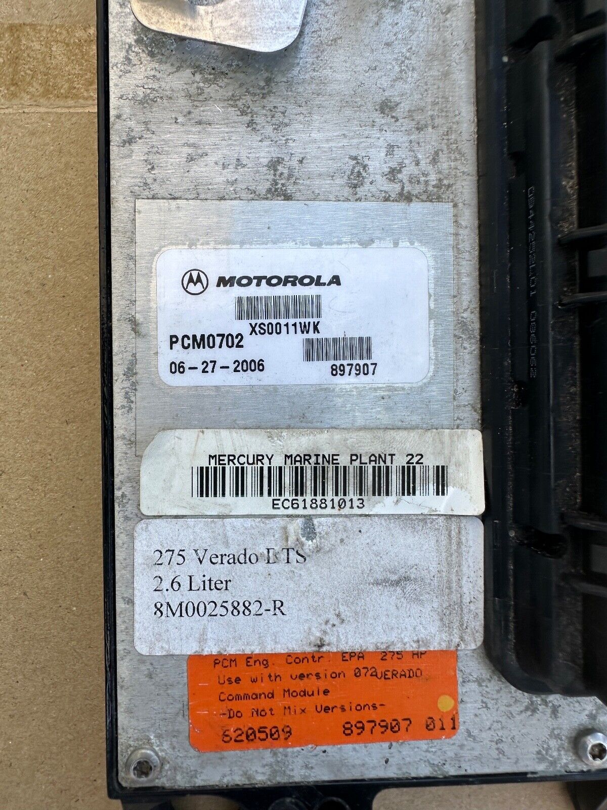 2006 Mercury Verado 275hp 2.6L PCM Computer ECU Part 897907 Control Unit PCM0702 - Fishhawk MarineeBay Motors:Parts & Accessories:Boat Parts:Outboard Engines & Components:Electrical Systems