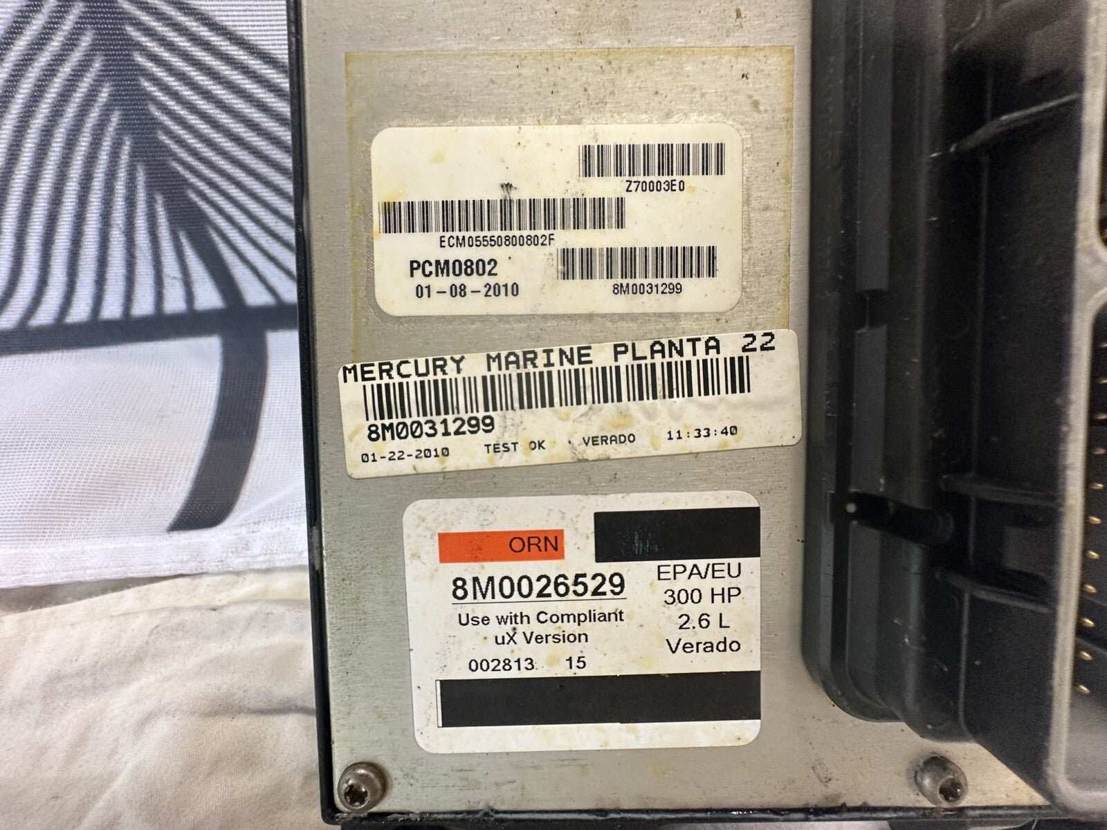 2010 Mercury Verado 300 HP Outboard Computer PCM0802 ECU 8M0026529 PCM 8M0031299 - Fishhawk MarineeBay Motors:Parts & Accessories:Boat Parts:Outboard Engines & Components:Electrical Systems