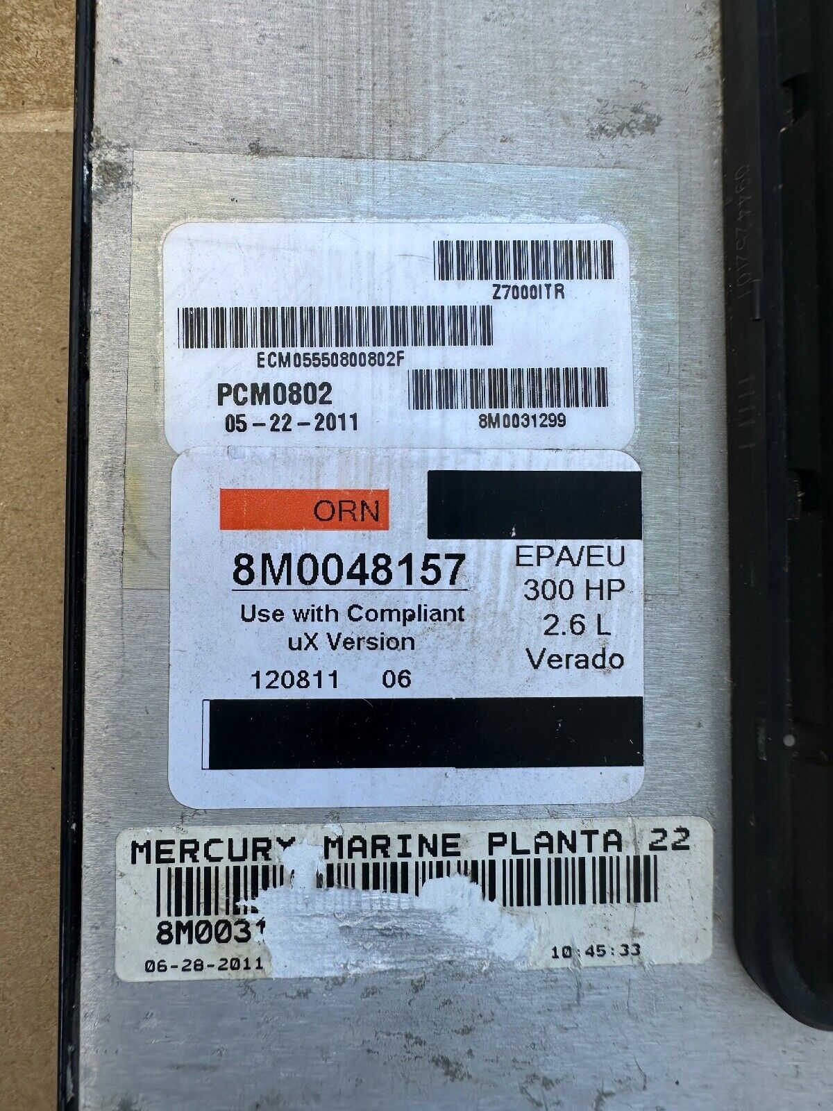 2011 Mercury Verado 300HP Outboard Computer PCM0802 ECU 8M0048157 PCM 8M0031299 - Fishhawk MarineeBay Motors:Parts & Accessories:Boat Parts:Outboard Engines & Components:Electrical Systems