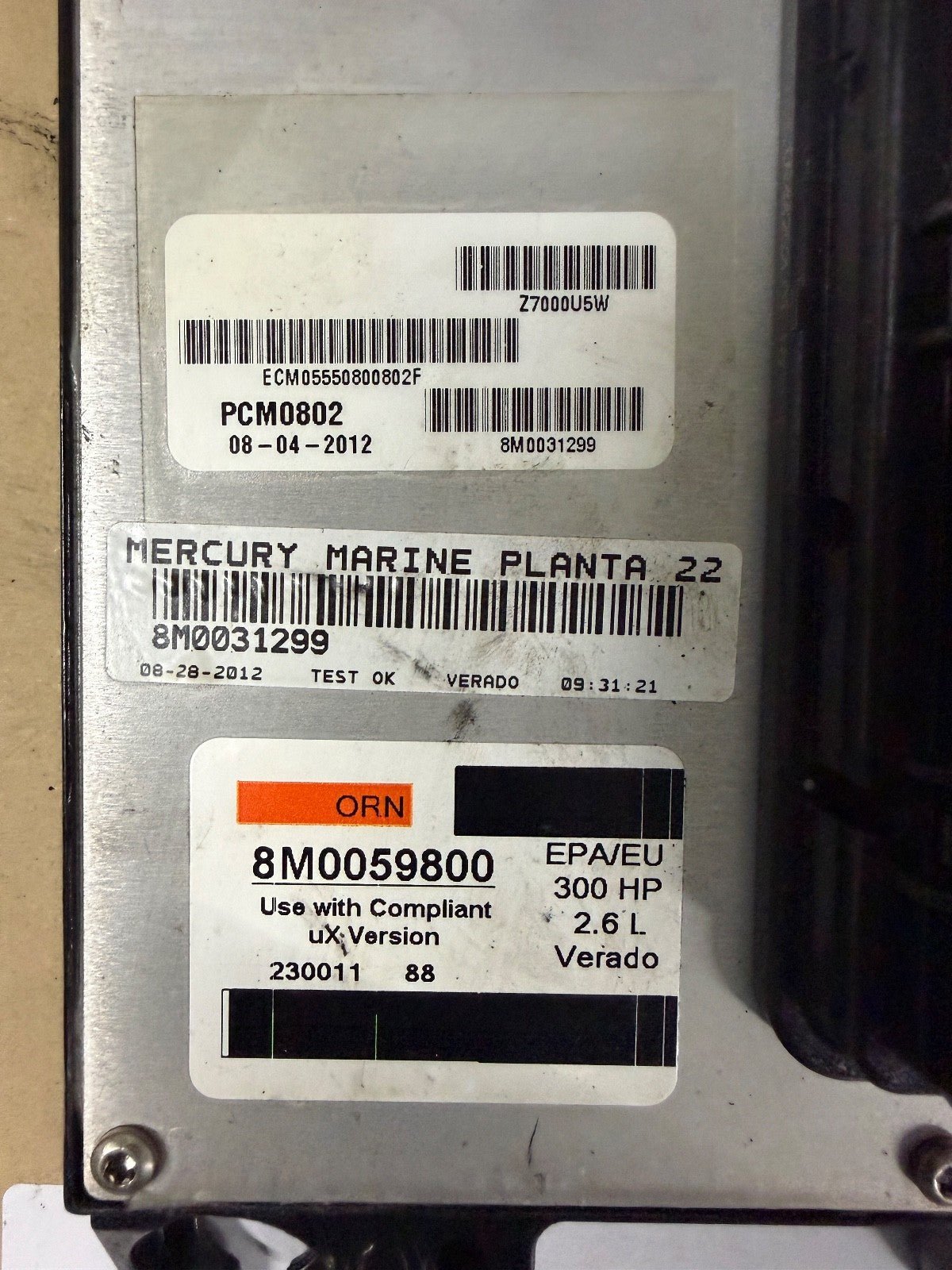 2012 Mercury Verado 300 HP Outboard Computer PCM0802 ECU 8M0059800 8M0071570 PCM - Fishhawk MarineeBay Motors:Parts & Accessories:Boat Parts:Outboard Engines & Components:Electrical Systems
