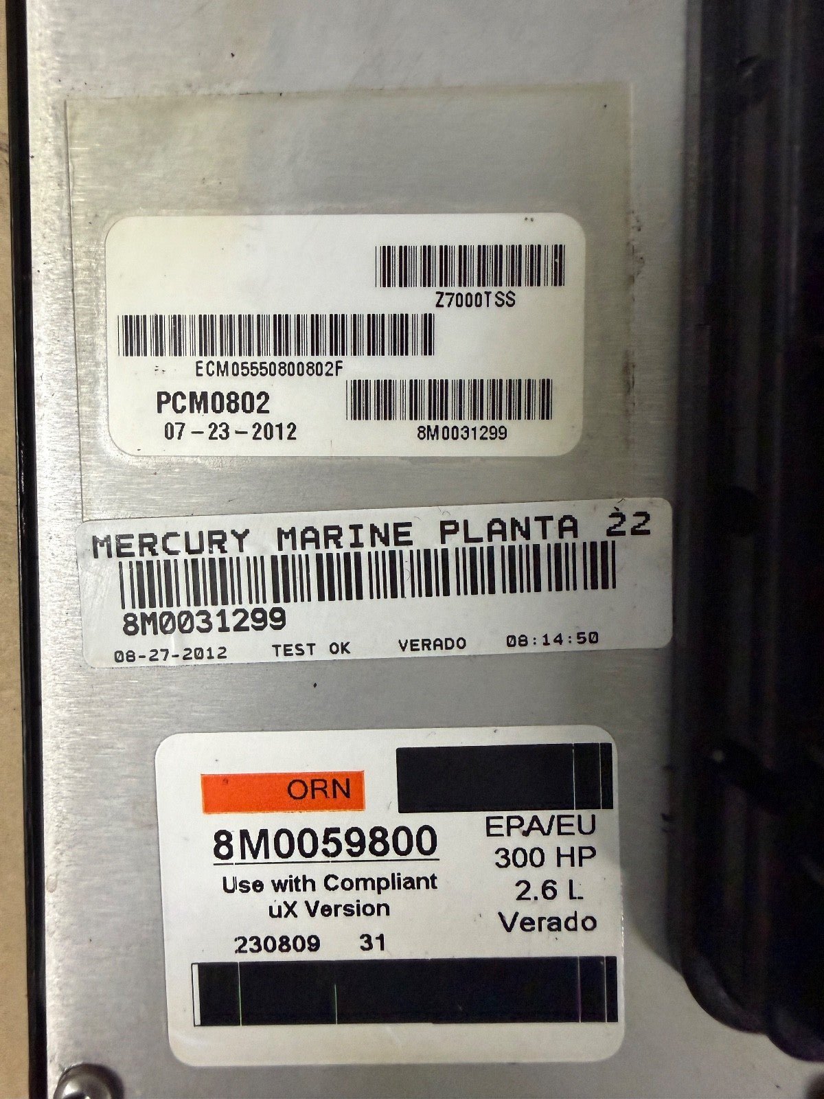 2012 Mercury Verado 300 HP Outboard Computer PCM0802 ECU 8M0071570 PCM - Fishhawk MarineeBay Motors:Parts & Accessories:Boat Parts:Outboard Engines & Components:Electrical Systems