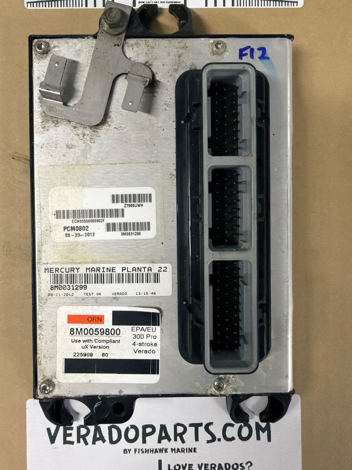 2012 Mercury Verado 300 PRO HP Outboard Computer PCM0802 ECU 8M0071570 PCM - Fishhawk MarineeBay Motors:Parts & Accessories:Boat Parts:Outboard Engines & Components:Electrical Systems