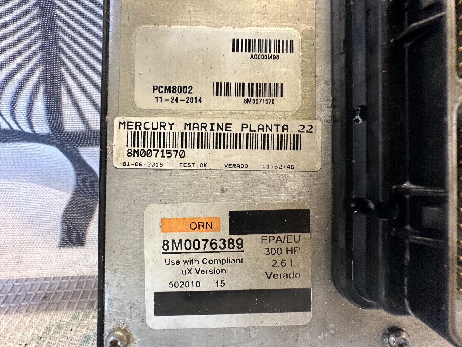 2014 Mercury Verado 300HP Outboard Computer PCM8002 ECU 8M0076389 8M0071570 PCM - Fishhawk MarineeBay Motors:Parts & Accessories:Boat Parts:Outboard Engines & Components:Electrical Systems