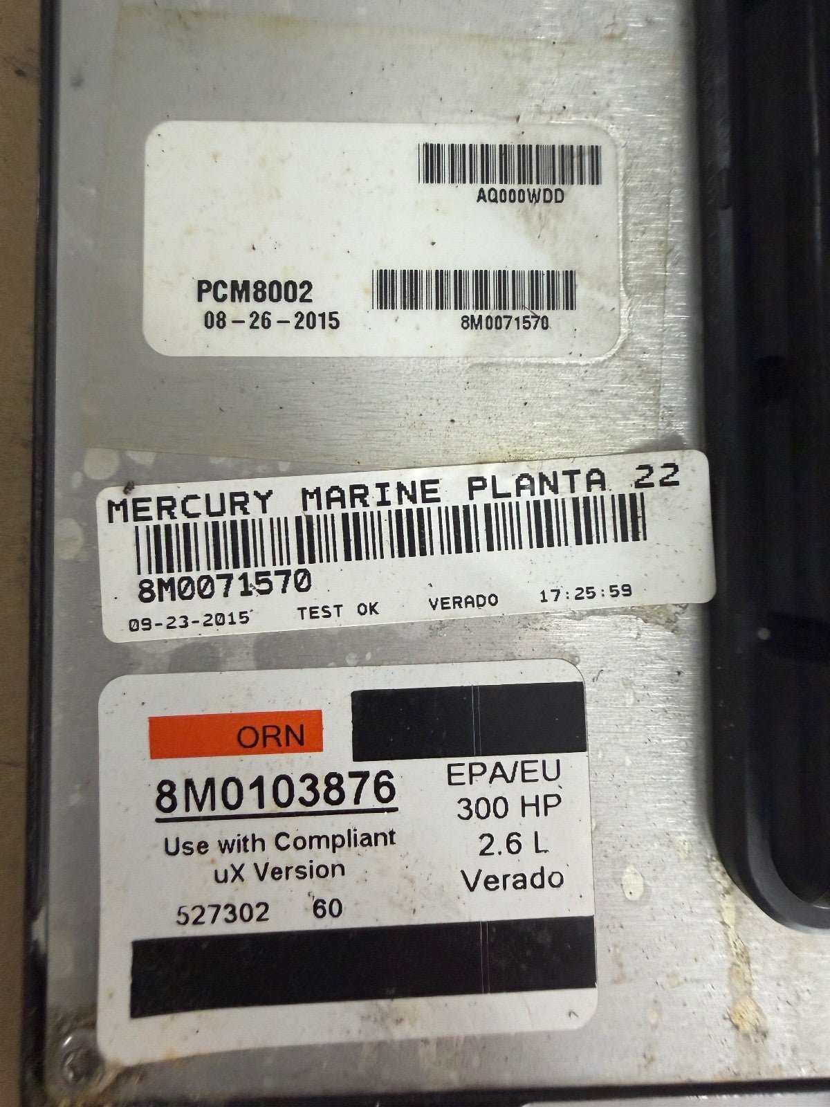 2015 Mercury Verado 300 HP Outboard Computer PCM8002 ECU (TWO WIRE FSM MODEL) - Fishhawk MarineeBay Motors:Parts & Accessories:Boat Parts:Outboard Engines & Components:Electrical Systems