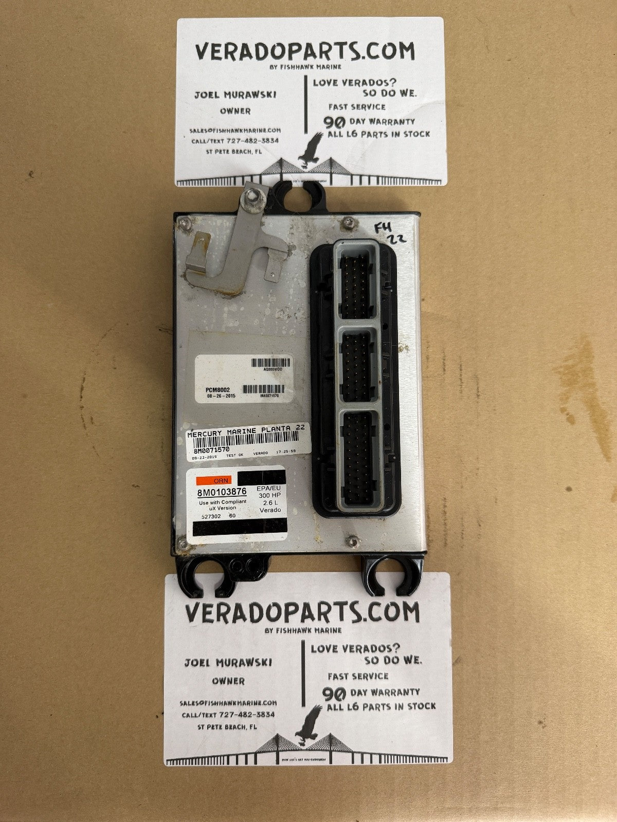 2015 Mercury Verado 300 HP Outboard Computer PCM8002 ECU (TWO WIRE FSM MODEL) - Fishhawk MarineeBay Motors:Parts & Accessories:Boat Parts:Outboard Engines & Components:Electrical Systems