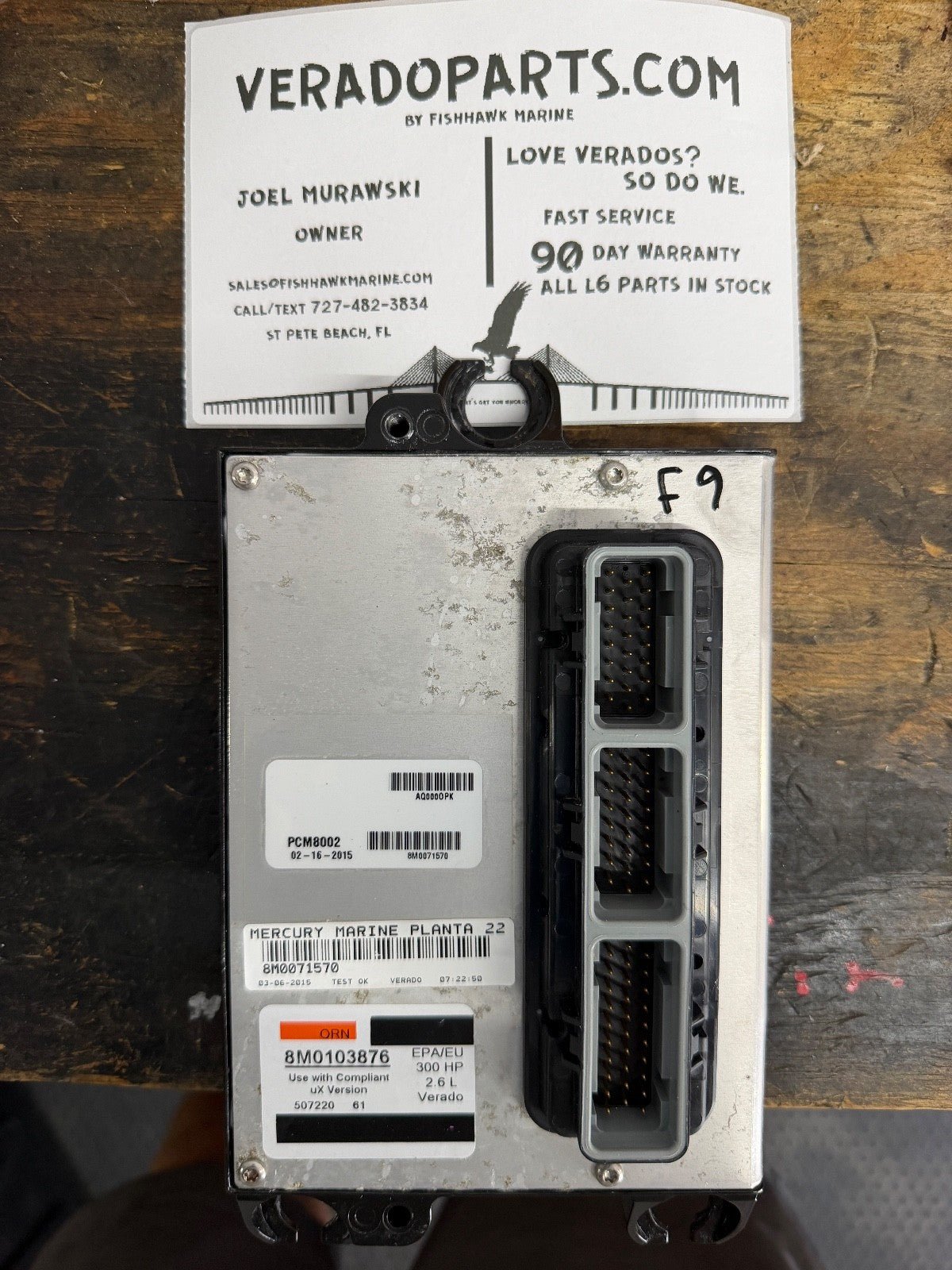 2015 Mercury Verado 300 HP Outboard Computer PCM8002 ECU (TWO WIRE FSM MODEL) - Fishhawk MarineeBay Motors:Parts & Accessories:Boat Parts:Outboard Engines & Components:Electrical Systems