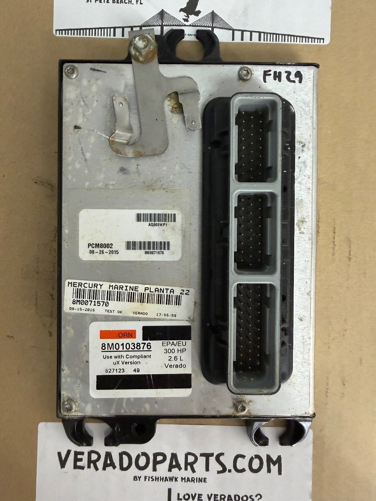 2015 Mercury Verado 300 HP Outboard Computer PCM8002 ECU (TWO WIRE FSM MODEL) - Fishhawk MarineeBay Motors:Parts & Accessories:Boat Parts:Outboard Engines & Components:Electrical Systems