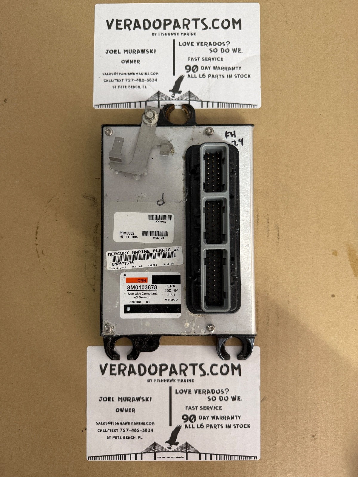 2015 Mercury Verado 300 HP Outboard Computer PCM8002 ECU (TWO WIRE FSM MODEL) - Fishhawk MarineeBay Motors:Parts & Accessories:Boat Parts:Outboard Engines & Components:Electrical Systems