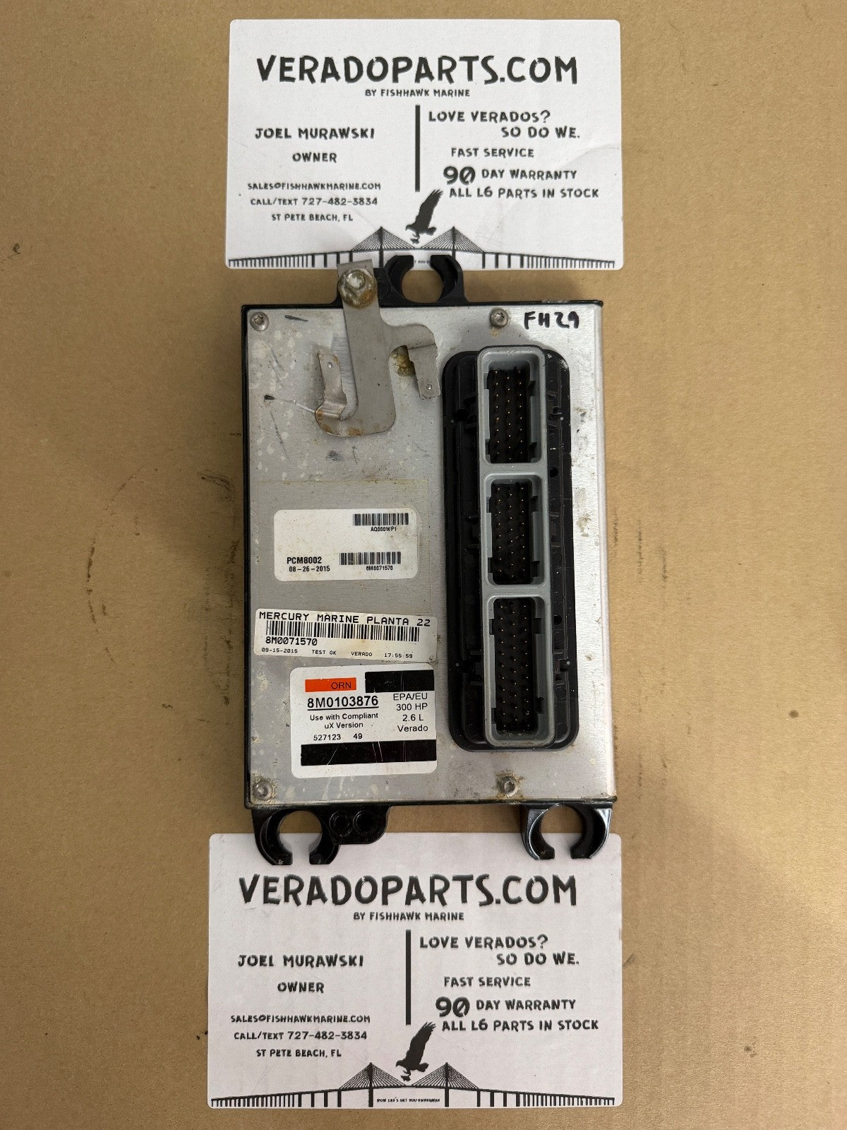 2015 Mercury Verado 300 HP Outboard Computer PCM8002 ECU (TWO WIRE FSM MODEL) - Fishhawk MarineeBay Motors:Parts & Accessories:Boat Parts:Outboard Engines & Components:Electrical Systems