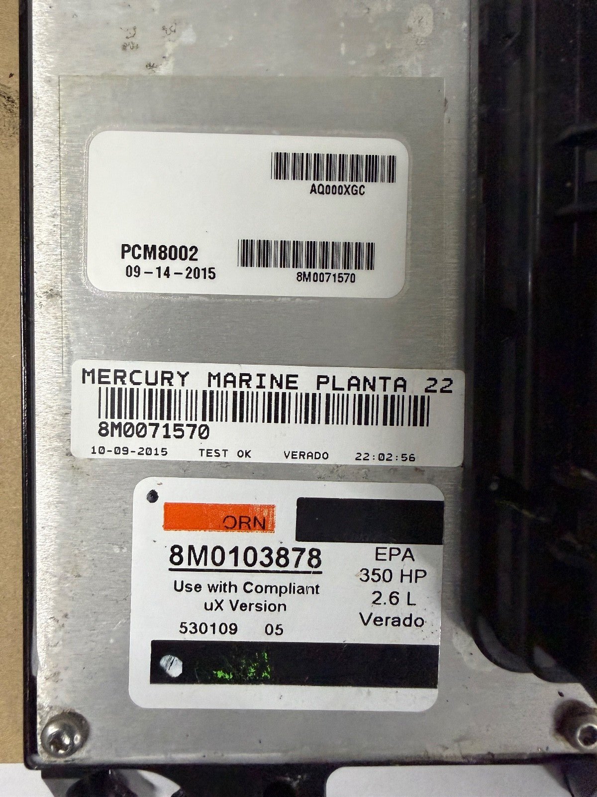 2015 Mercury Verado 350 HP Outboard Computer PCM8002 ECU 8M0103878 8M0071570 PCM - Fishhawk MarineeBay Motors:Parts & Accessories:Boat Parts:Outboard Engines & Components:Electrical Systems