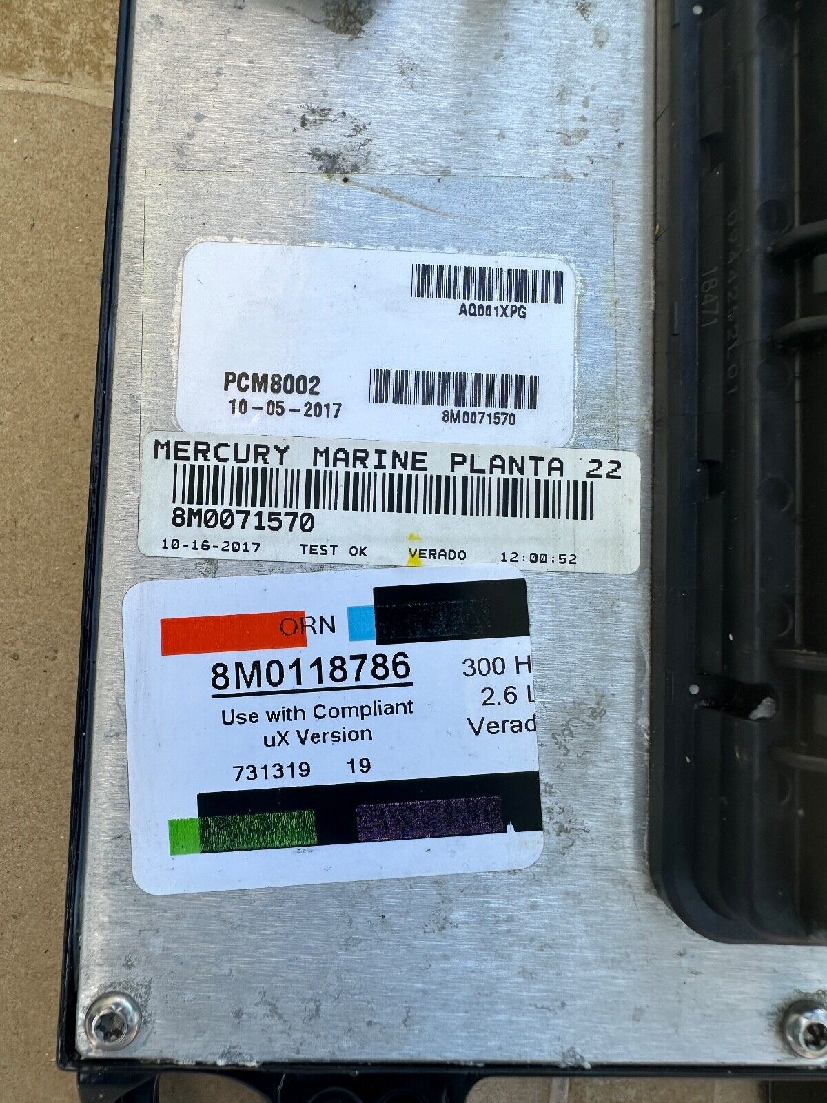 2017 Mercury Verado 300HP Outboard Computer PCM8002 ECU 8M0118786 8M0071570 PCM - Fishhawk MarineeBay Motors:Parts & Accessories:Boat Parts:Outboard Engines & Components:Electrical Systems