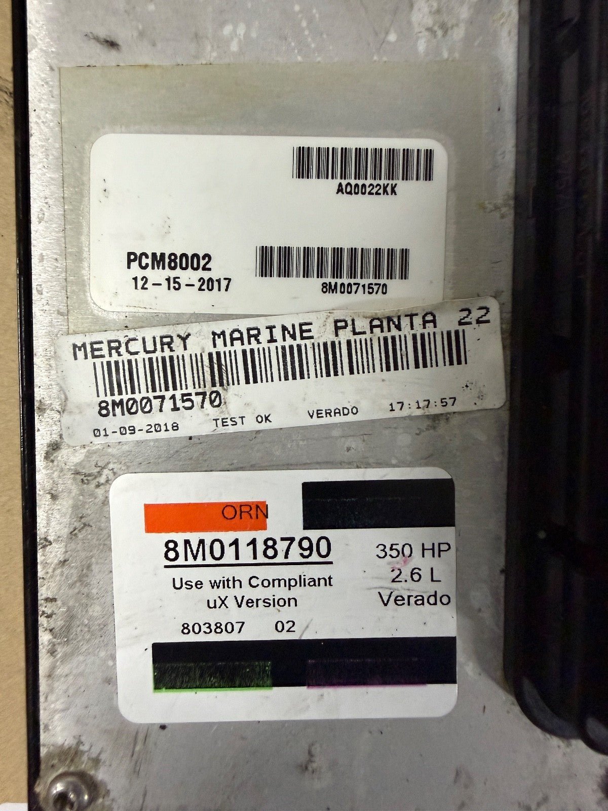 2017 Mercury Verado 350 HP Outboard Computer PCM8002 ECU 8M118790 8M0071570 PCM - Fishhawk MarineeBay Motors:Parts & Accessories:Boat Parts:Outboard Engines & Components:Electrical Systems