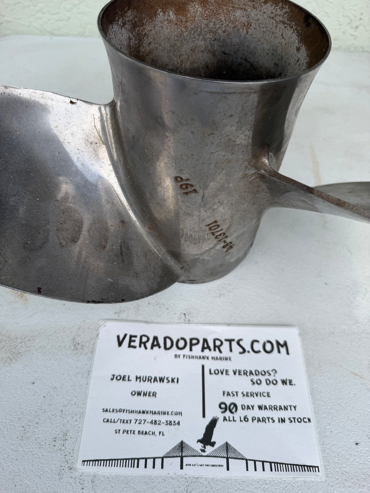 COUNTER 15 1/4" X 19P MERCURY MIRAGE PLUS SS PROP, 48-13701 19, FLO TORQ, P8328 - Fishhawk MarineeBay Motors:Parts & Accessories:Boat Parts:Propellers
