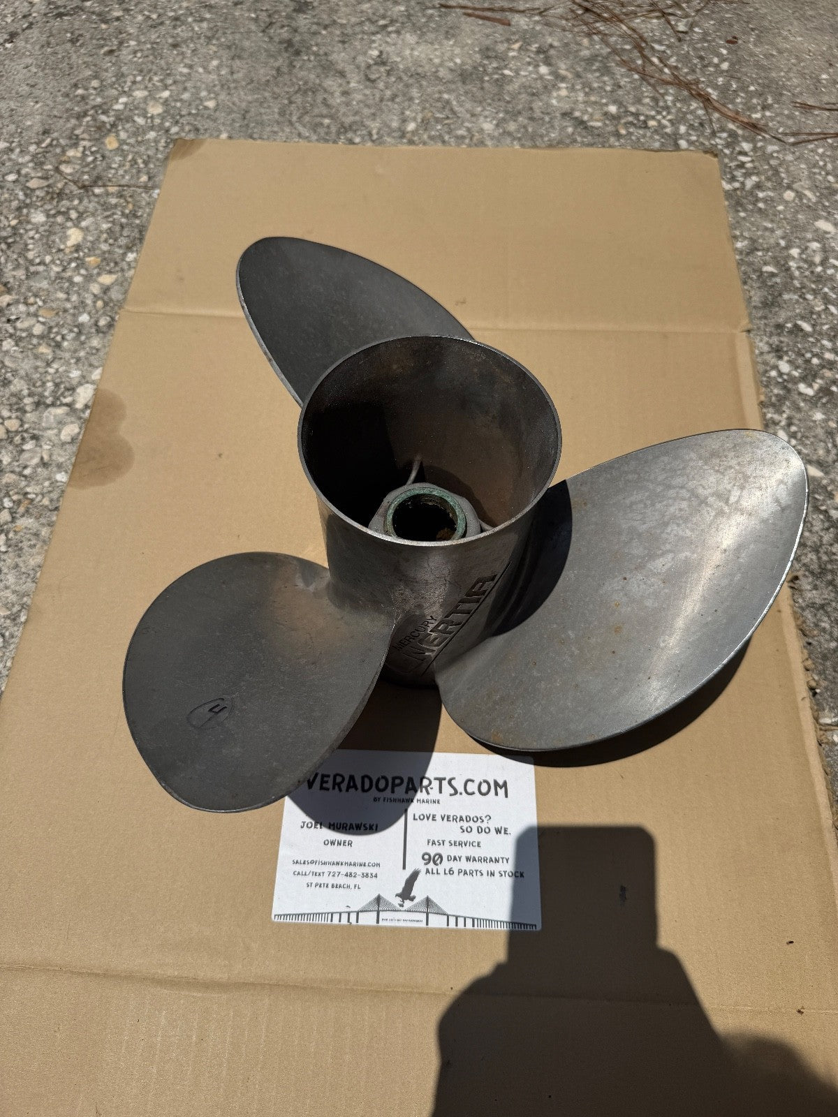 Mercury Enertia Propeller 15”x15p 3 Blade SS OEM Prop - 48-898990A46 8M0151231 - Fishhawk MarineeBay Motors:Parts & Accessories:Boat Parts:Propellers