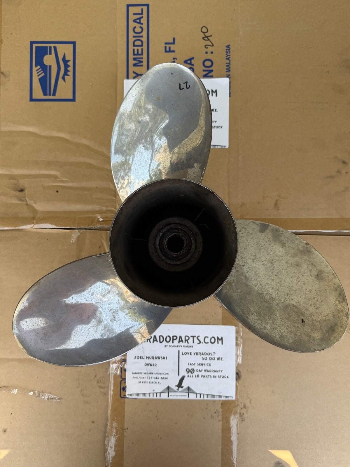 Mercury Mirage Plus 17 LH Left Propeller 48-90159 17p Stainless Prop - Fishhawk MarineeBay Motors:Parts & Accessories:Boat Parts:Propellers