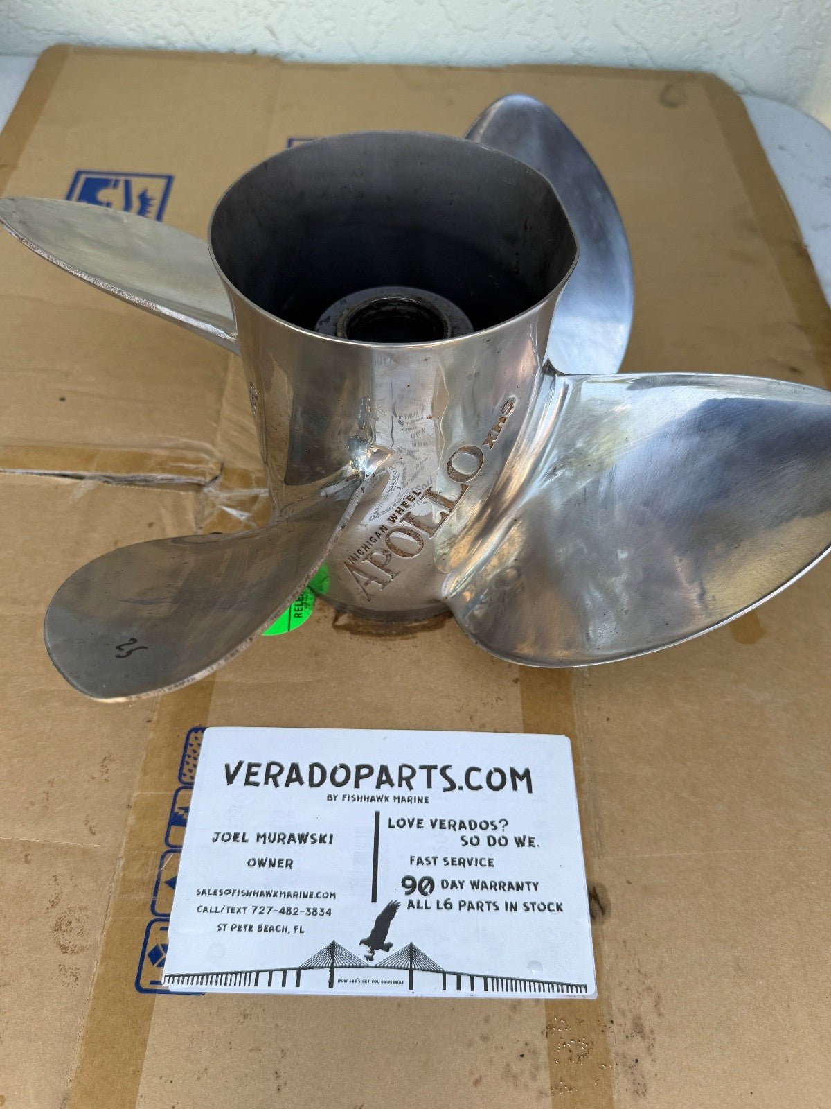 MICHIGAN WHEEL APOLLO XHS 14 1/8 X 20 STAINLESS PROPELLER 993205 - Fishhawk MarineeBay Motors:Parts & Accessories:Boat Parts:Propellers