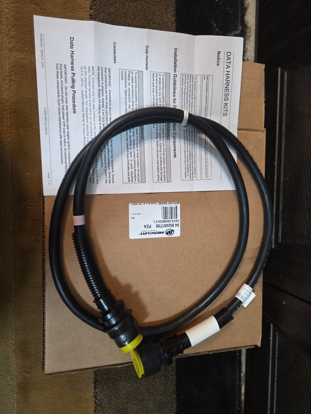 New Mercury Mercruiser Quicksilver Oem Part  84 - 892451T06 Data Harness Assy - Fishhawk MarineeBay Motors:Parts & Accessories:Boat Parts:Other