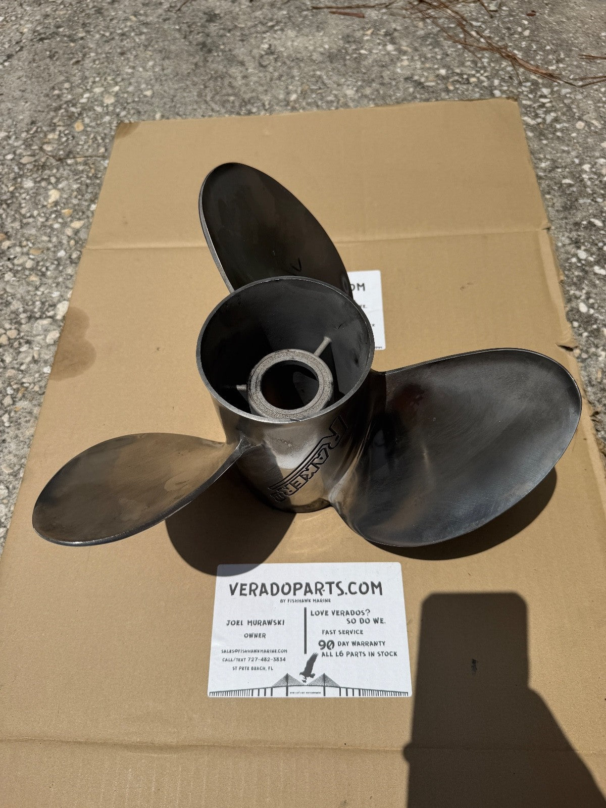 Raker II 3 blade stainless steel no hub RH Rotation Boat Prop. 177266 Propeller - Fishhawk MarineeBay Motors:Parts & Accessories:Boat Parts:Propellers