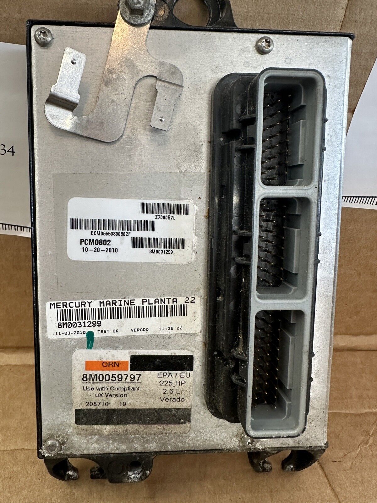 2010 Mercury Verado 225HP Outboard Computer PCM0802 ECU 8M0059797 PCM 8M0031299 - Fishhawk MarineeBay Motors:Parts & Accessories:Boat Parts:Outboard Engines & Components:Electrical Systems